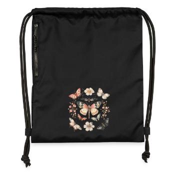 Papillon monarque Bohème Cottagecore - Sac à cordon en polyester recyclé - noir - Devant