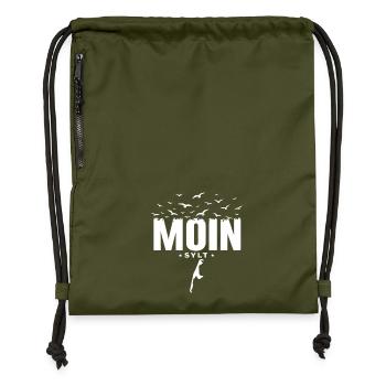 Moin Sylt North Sea Island Vacation Shirt - Gymsac made from recycled material - military green - Front