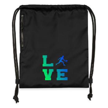 Pickleball player gift for pickleball pro fans - Gymsac made from recycled material - black - Front