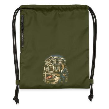 Real Estate Agent Broker - Gymsac made from recycled material - military green - Front
