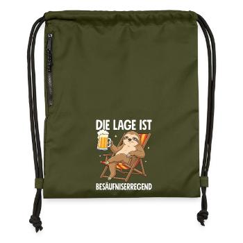 Die Lage Ist Besäufniserregend - Turnbeutel aus Recycling-Material - military Green - Vorne