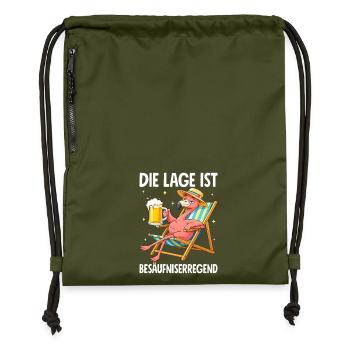 Die Lage Ist Besäufniserregend - Turnbeutel aus Recycling-Material - military Green - Vorne