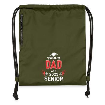 Proud Dad 2023 Senior - Sac à cordon en polyester recyclé - military green - Devant