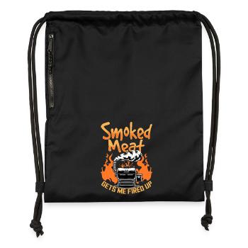 BBQ Grilling Meat Smoking Barbecue - Gymsac made from recycled material - black - Front