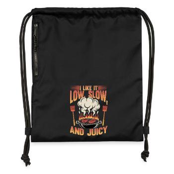 BBQ Grilling Meat Smoking Barbecue - Gymsac made from recycled material - black - Front