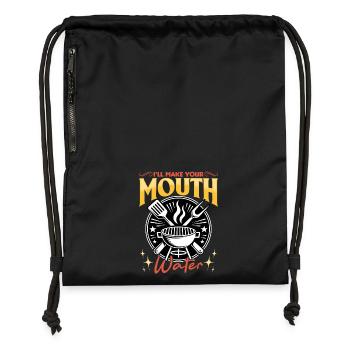 BBQ Grilling Meat Smoking Barbecue - Gymsac made from recycled material - black - Front