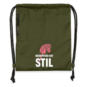 Hobby Horse | Mein Pferd hat Stil | Sport - Turnbeutel aus Recycling-Material - military Green - Vorne