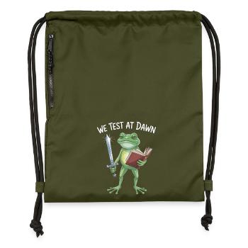 Dawn Frog Knight - Gymsac made from recycled material - military green - Front