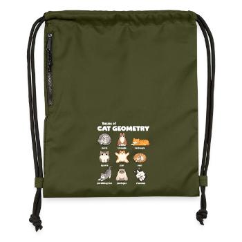 Bases de la géométrie du chat Mathématiques amusantes - Sac à cordon en polyester recyclé - military green - Devant
