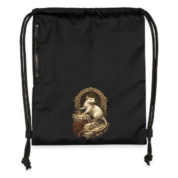 Rat de couleur Rat fantaisie Rat de la grande souris Rat domestique - Sac à cordon en polyester recyclé - noir - Devant