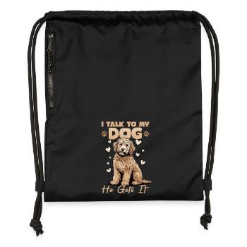 Goldendoodle Dog Breed - Gymsac made from recycled material - black - Front