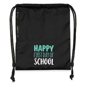 Bright First Day of School - Gymsac made from recycled material - black - Front