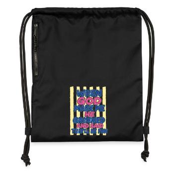 God laughed: You're going to have fun - Gymsac made from recycled material - black - Front