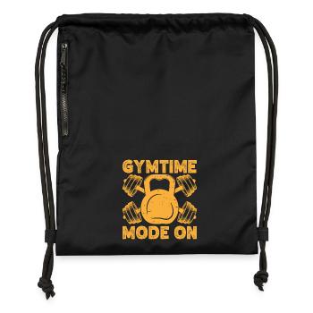 Mode Gymtime de Fitness Motivation Bodybuilder sur Gym - Sac à cordon en polyester recyclé - noir - Devant