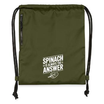 Spinach is Always The Answer - Gymsac made from recycled material - military green - Front