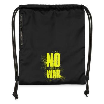 PAS DE GUERRE – Déclaration pour la paix contre la guerre - Sac à cordon en polyester recyclé - noir - Devant