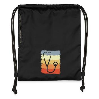 Stethoscope Drawing - Gymsac made from recycled material - black - Front