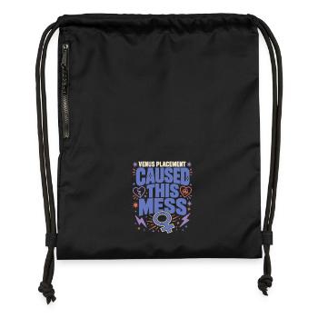 Venus sign Venus astrology - Gymsac made from recycled material - black - Front