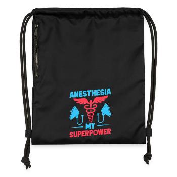 Anesthesiologist My Superpower Anesthesia - Gymsac made from recycled material - black - Front