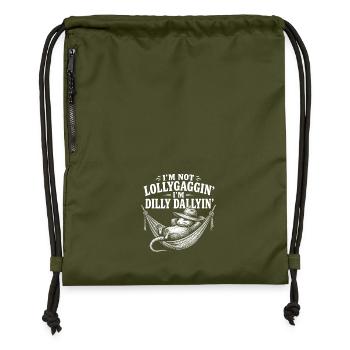 I'm not dawdling, I'm a dreamy op - Gymsac made from recycled material - military green - Front