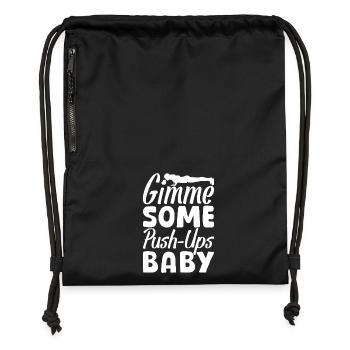 Gym Junkies Gimme Some Push-Ups Calisthenics - Turnbeutel aus Recycling-Material - military Green - Vorne