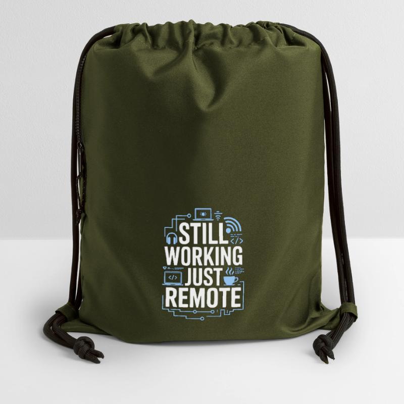 Remote Developer Still Working Remote Tech Worker Gymsac made from recycled material