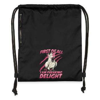 Exotic Cockatoo Parrot Bird Holder - Gymsac made from recycled material - black - Front
