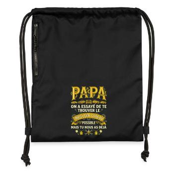 Cadeau Papa Mécanicien Voiture Humour - Sac à cordon en polyester recyclé - military green - Devant