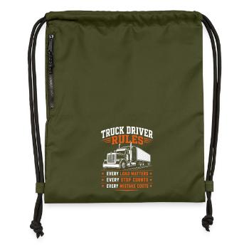 Diesel Truck Driver Trucker Professional Road Driver - Gymsac made from recycled material - military green - Front
