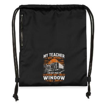Trucker Lag Falsch Fensterplatz Bekommen Humor - Gymsac made from recycled material - military green - Front