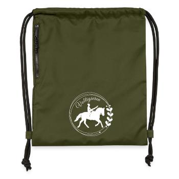 Voltigieren Mühle: Volti Pferdesport Pflichtübung - Turnbeutel aus Recycling-Material - military Green - Vorne