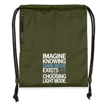 Le mode sombre existe Programmeur IT Nerd Coder Office - Sac à cordon en polyester recyclé - military green - Devant