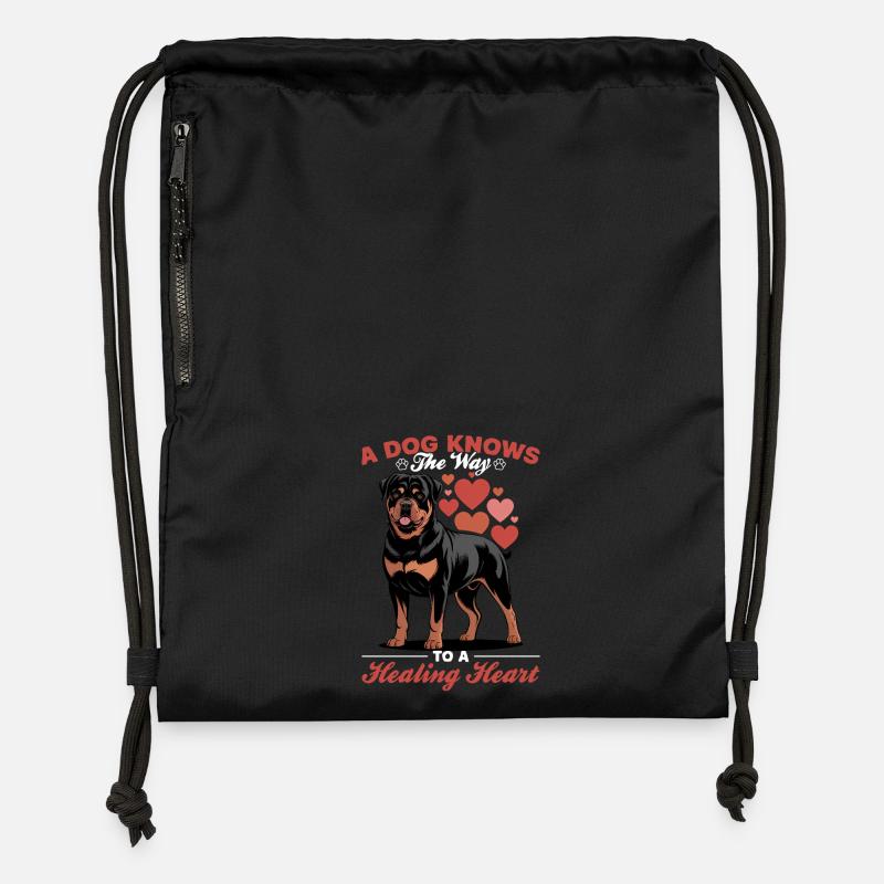 Rottweiler Rottweiler Rottie Race de chien - Sac à cordon en polyester recyclé - noir