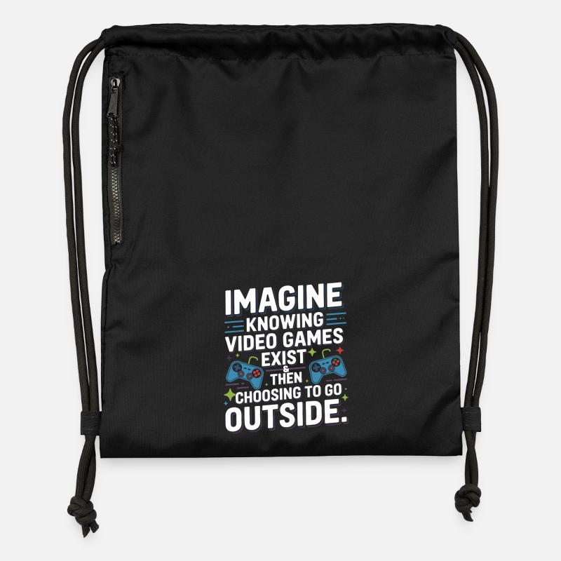 Imagine Video Games Exist PC Gamer Gaming Zocker - Gymsac made from recycled material - black