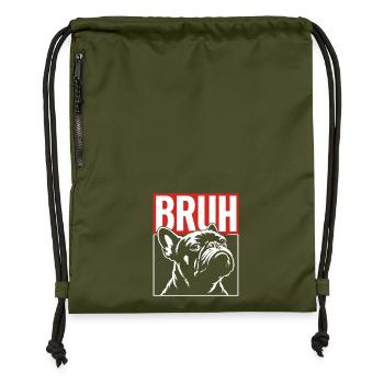 BRUH Bulldog Grafik - Turnbeutel aus Recycling-Material - military Green - Vorne