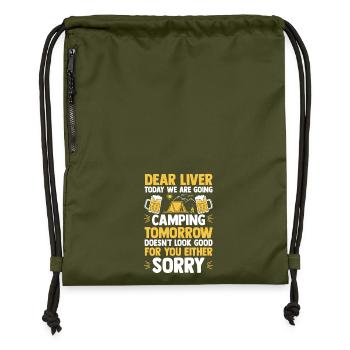 Camping Bonfire Camp Life Forest Camper - Gymsac made from recycled material - military green - Front