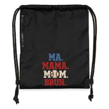 Mama Baseball-Bruh Humor-Geschenkjunge - Turnbeutel aus Recycling-Material - Schwarz - Vorne