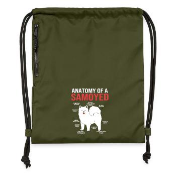 Samoyed Dog Samoyed - Gymsac made from recycled material - military green - Front