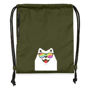 Samoyed - Gymsac made from recycled material - military green - Front