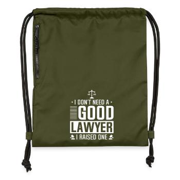Not needed a good lawyer - Gymsac made from recycled material - military green - Front