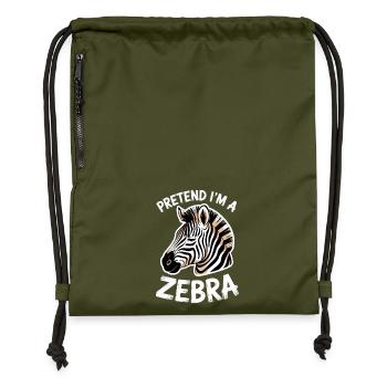 Zebra Sayings Zebras Funny Zebra Gift - Gymsac made from recycled material - military green - Front