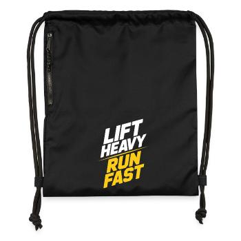 Lift Heavy Run Fast Gym Weight Training Workout Fitness - Gymsac made from recycled material - black - Front