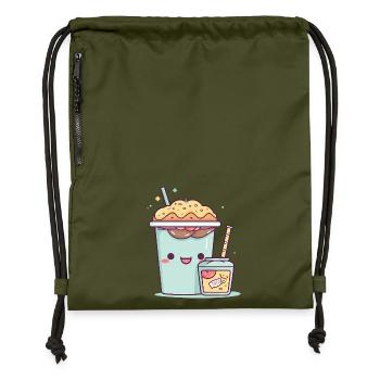 Kawaii drink with sprinkles - Gymsac made from recycled material - military green - Front