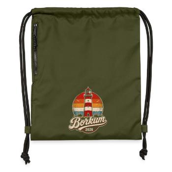 Lighthouse Borkum 2026 Rétro - Sac à cordon en polyester recyclé - military green - Devant