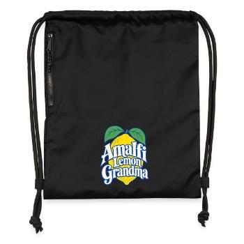 Amalfi Citron Grandma, cadeau de vacances pour la côte italienne - Sac à cordon en polyester recyclé - noir - Devant