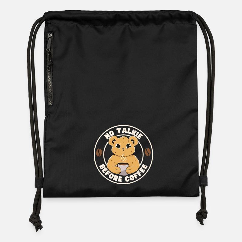 Pas de talkie avant le café - Sac à cordon en polyester recyclé - noir