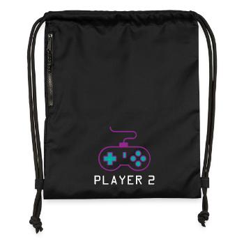 Joueur 2 Joueur - Sac à cordon en polyester recyclé - noir - Devant