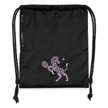 Zebra Tennis Silhouette Minimalistisches Design - Turnbeutel aus Recycling-Material - Schwarz - Vorne