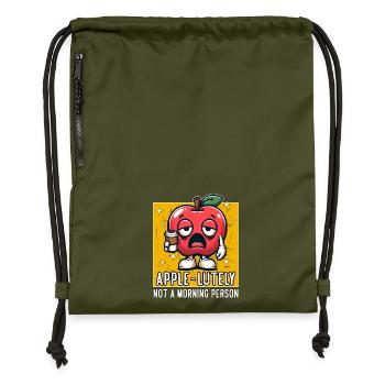 APPLE-LUTELY N’EST PAS UNE PERSONNE MATINALE - Sac à cordon en polyester recyclé - military green - Devant