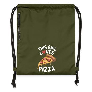 Pizza Spruch Witz Pizzeria Lustiges Pizza Geschenk - Turnbeutel aus Recycling-Material - military Green - Vorne